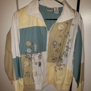 Vintage Koret patchwork jacket embroidery floral medium